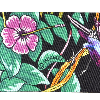 Hermes Silk Jungle Love Love Twilly Black Vert Rose Vif 3 of 4