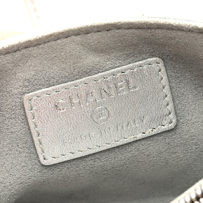 Chanel Metallic Lambskin Quilted Mini Phone Holder Clutch Silver 6 of 8