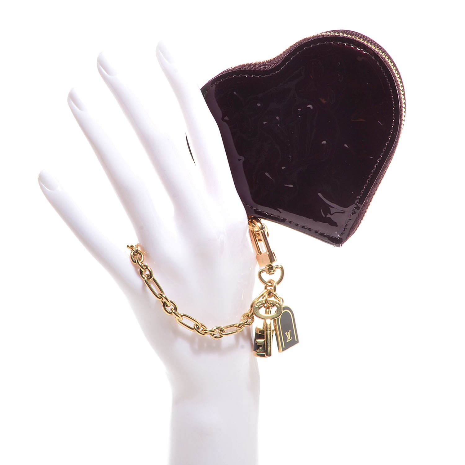 Louis Vuitton Vernis Coeur Heart Coin Purse Amarante 2 of 9