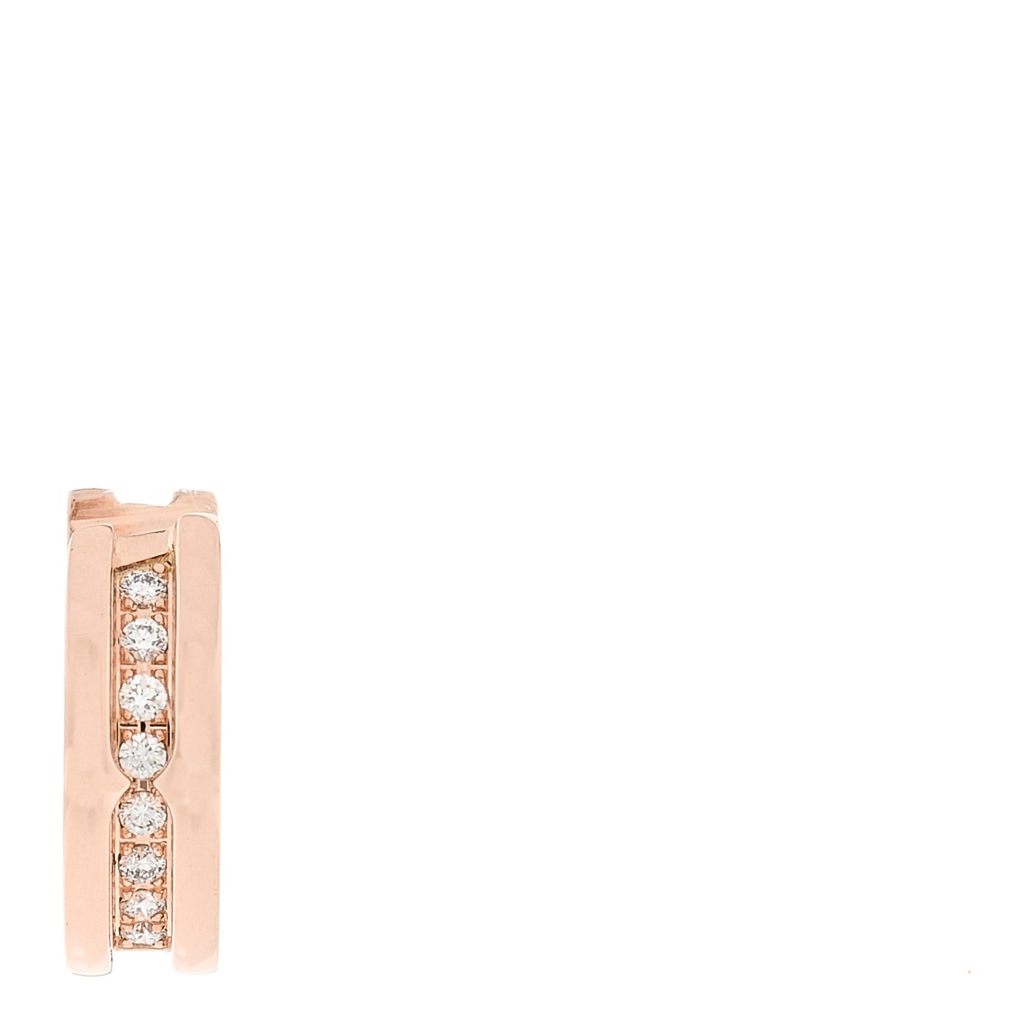 18K Rose Gold Diamond Small B.Zero1 Hoop Earrings