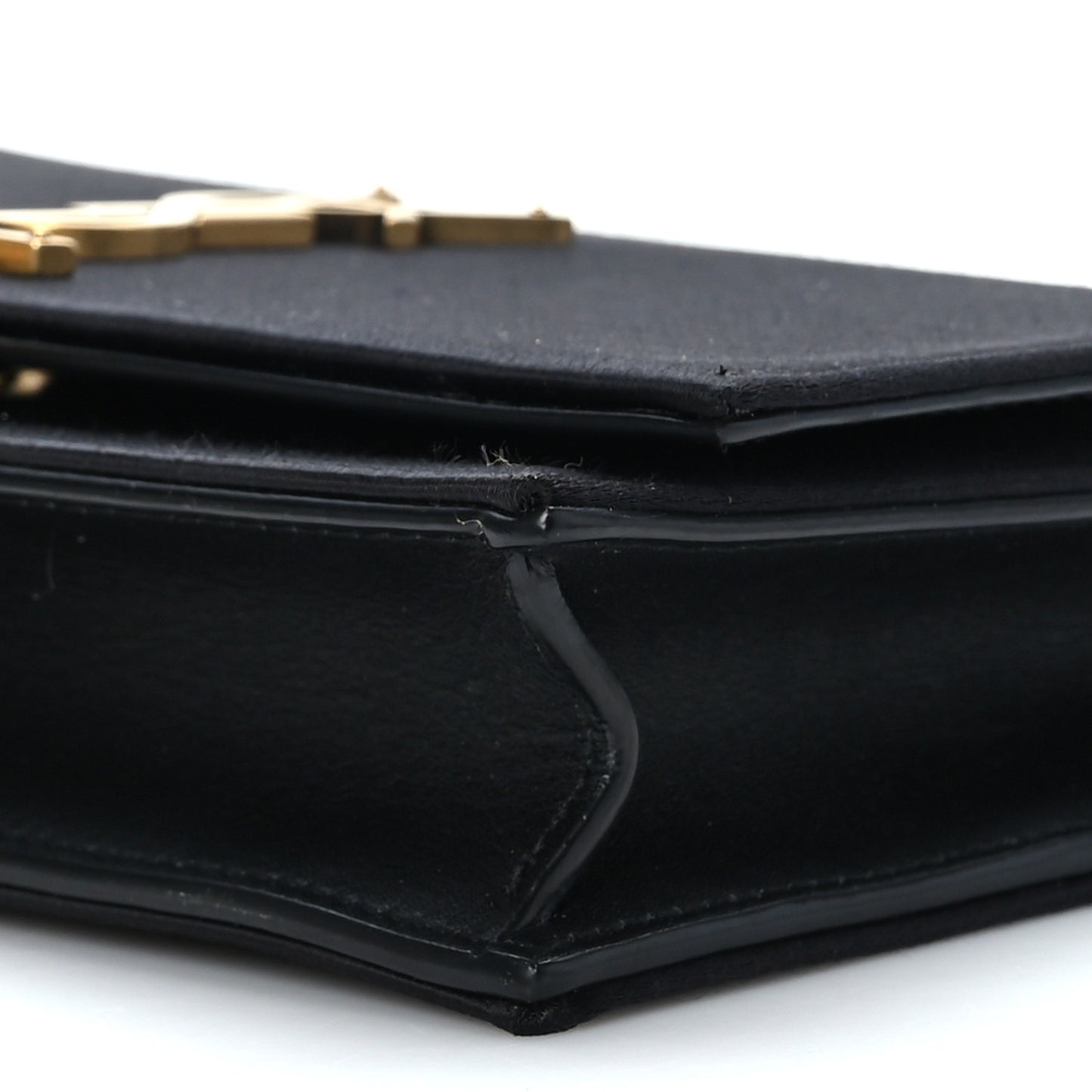 Satin Monogram Kate Tassel Chain Wallet Black