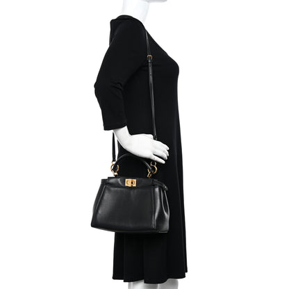 Fendi Nappa Mini Peekaboo Iconic Satchel Black 2 of 11