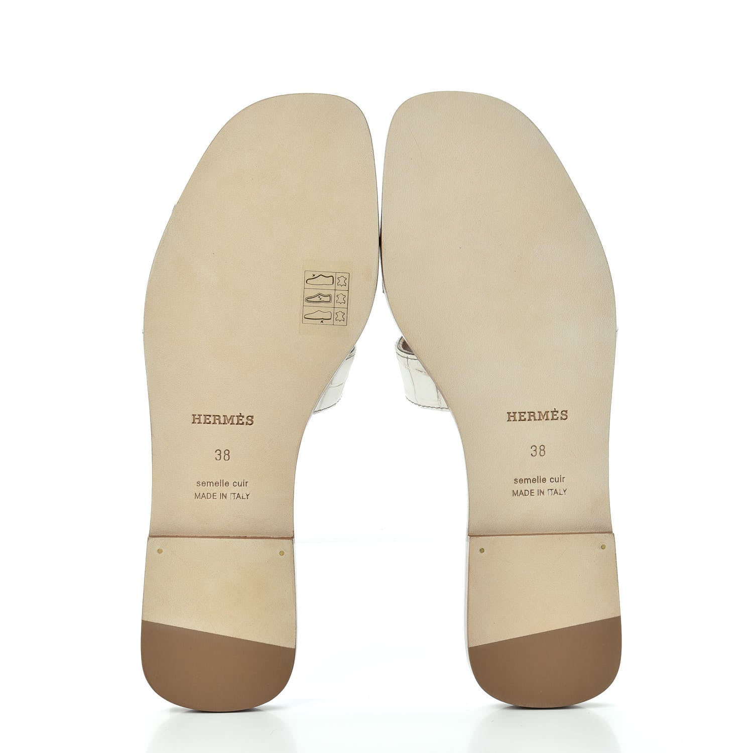 Hermes Matte Niloticus Crocodile Himalaya Oran Sandals 38 Blanc 6 of 11