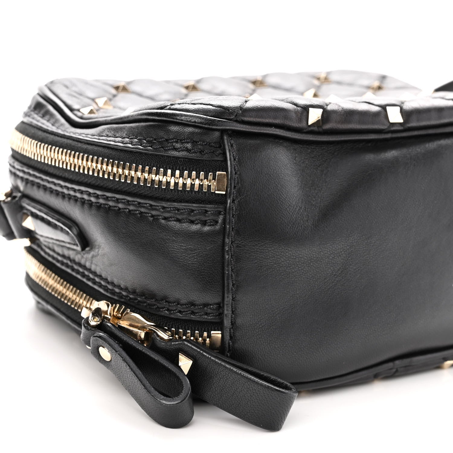 Valentino Garavani Nappa Rockstud Spike Double Zip Camera Crossbody Bag Black 9 of 12