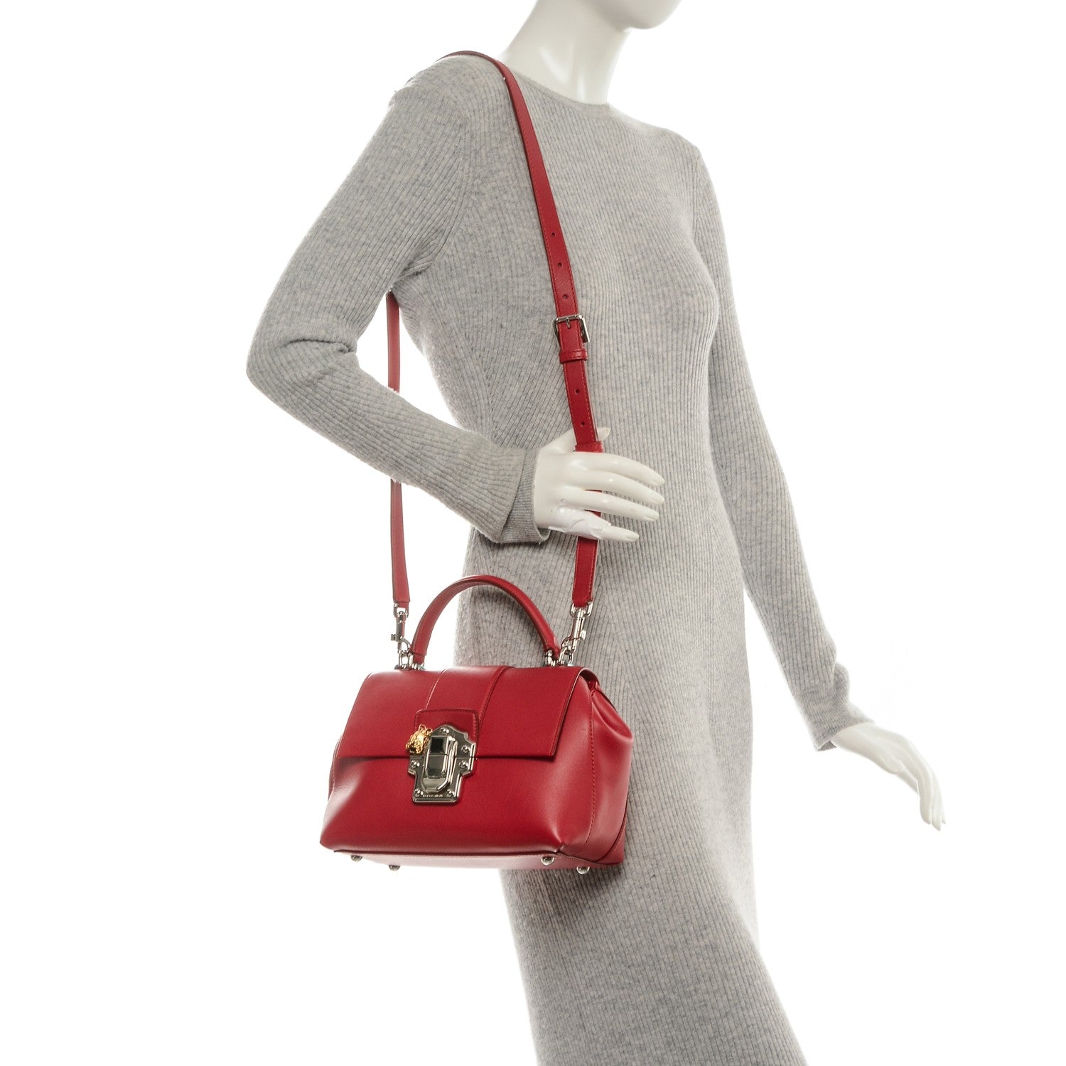 Dolce & Gabbana Calfskin Lucia Small Satchel Rosso 2 of 6