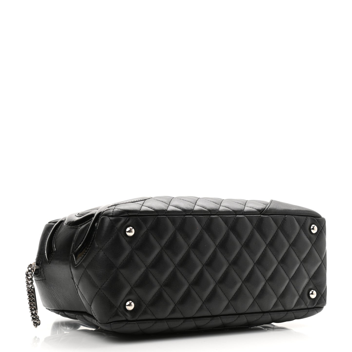 Calfskin Quilted Large Cambon Bowler Black