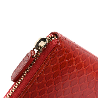 Chanel Snakeskin Large Gusset Zip Around Wallet Red 11 of 12