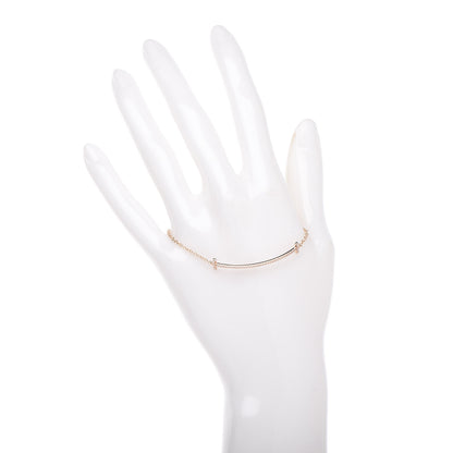 Tiffany 18K Rose Gold Diamond T Smile Bracelet 2 of 5