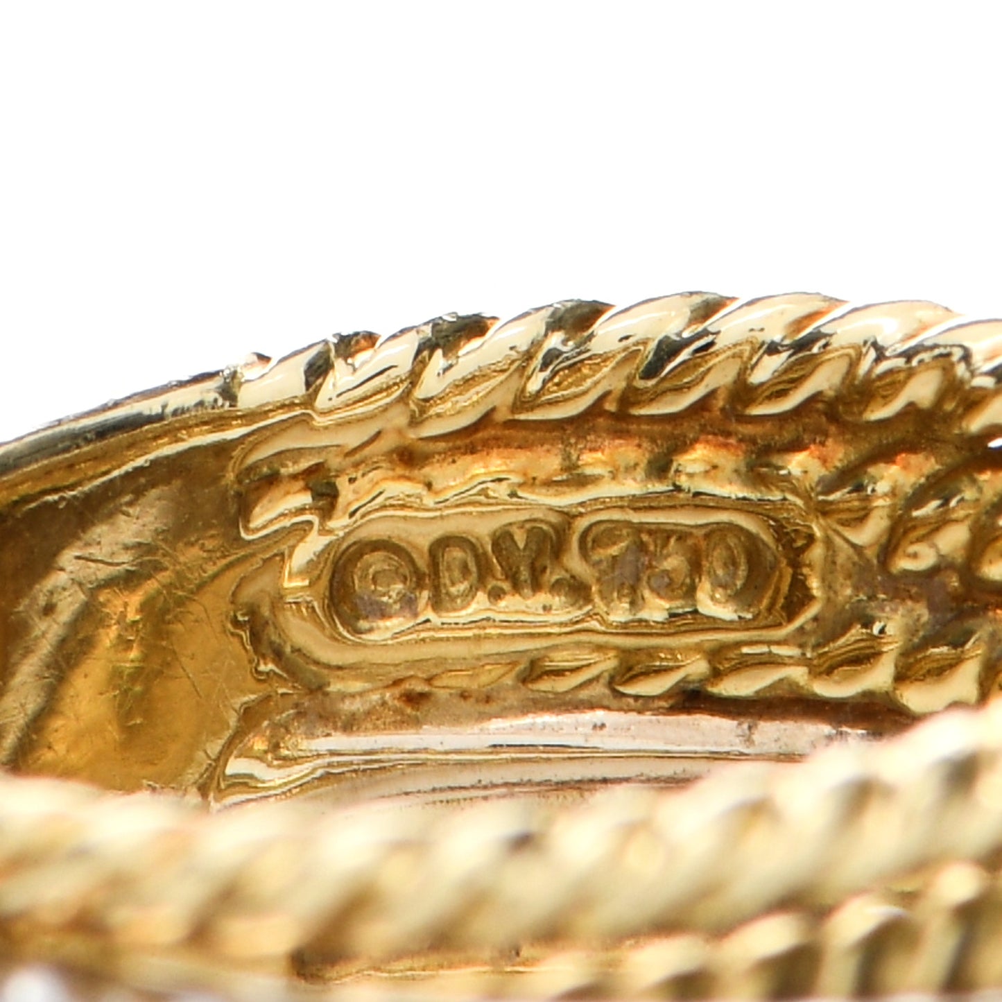 18K Yellow Gold Diamond 11mm Wide Crossover Ring 51 5.75