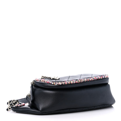 Chanel Lambskin Tweed Quilted Elegant Trim Waist Belt Bag Black 4 of 10