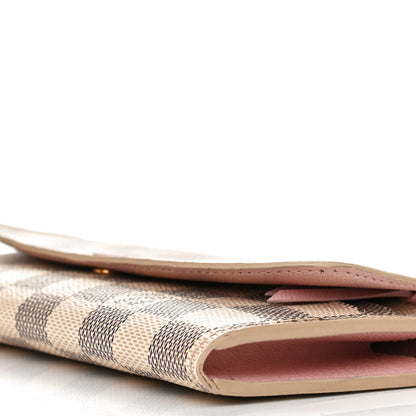 Louis Vuitton Damier Azur Emilie Wallet Rose Ballerine 8 of 10
