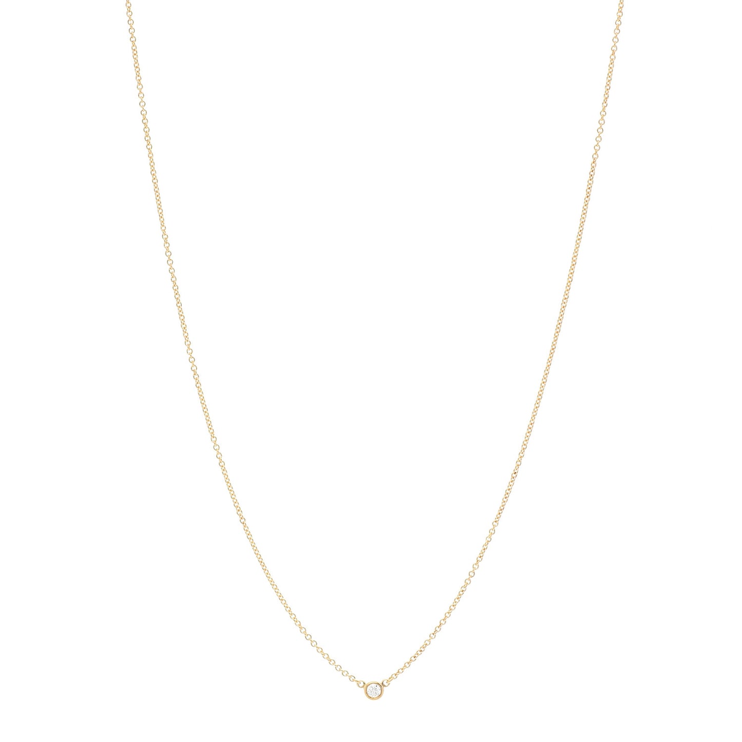 18K Yellow Gold Diamond .05ct Elsa Peretti Diamonds by the Yard Pendant Necklace