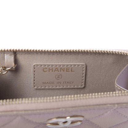 Chanel Iridescent Caviar Quilted Key Holder Case Light Gold 6 of 8