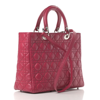 Christian Dior Lambskin Cannage Large Lady Dior Pink 3 of 14