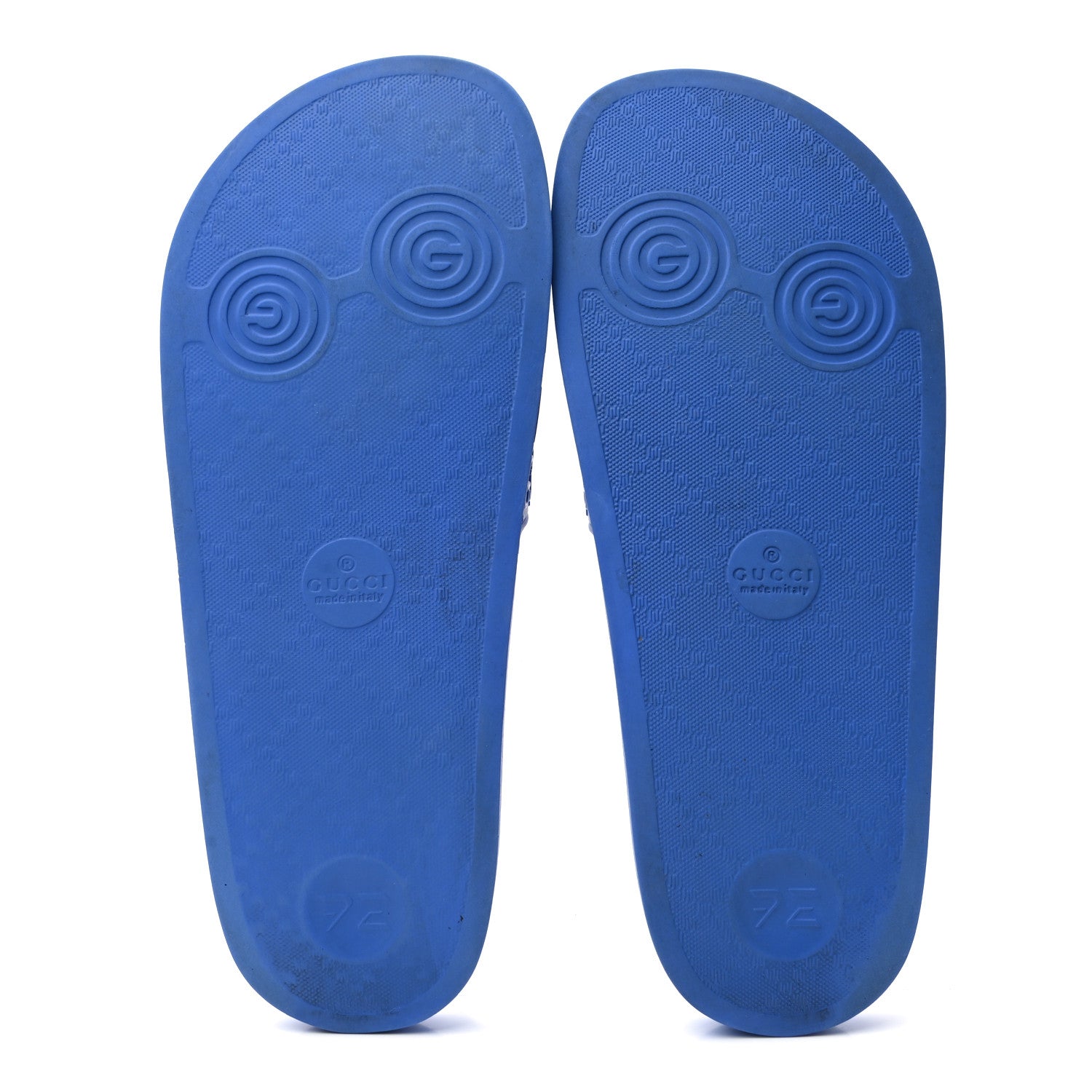 Gucci Rubber GG Monogram Mens Slide Sandals 8 Bright Splash 5 of 8
