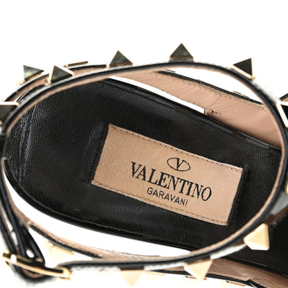 Valentino Garavani Patent Rockstud Ankle Strap Pumps 35.5 Noisette Black 6 of 15