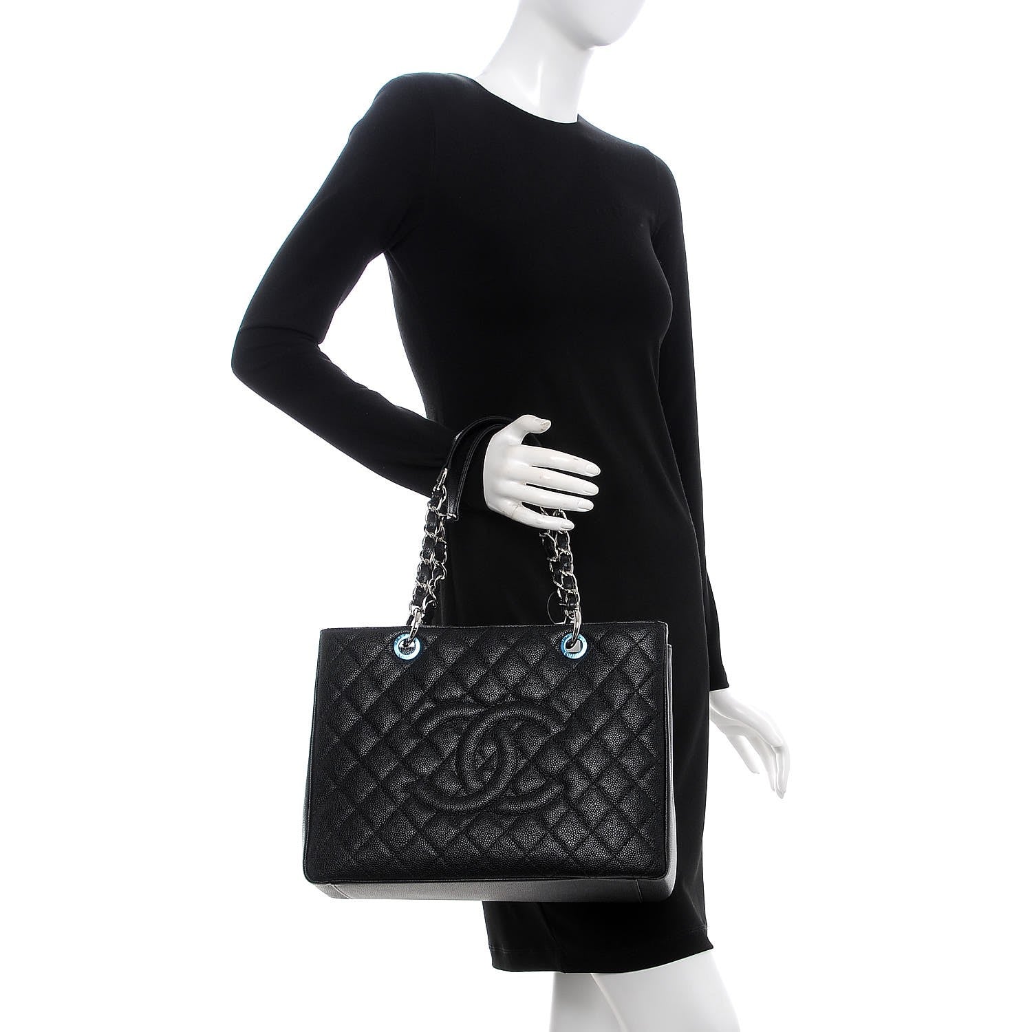 Chanel Caviar Quilted Grand Shopping Tote GST Black 2 of 9