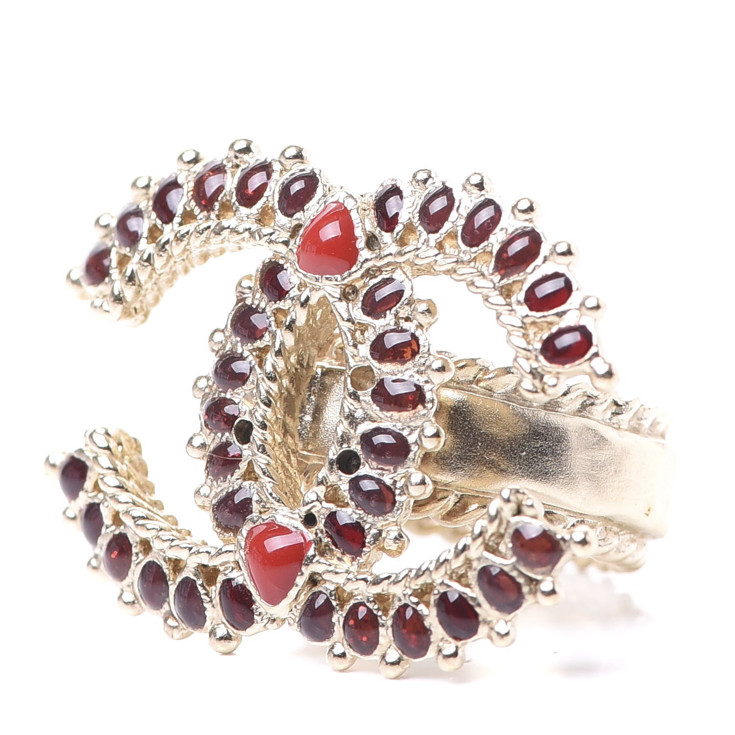 Chanel Enamel CC Ring 6 Red Gold 2 of 6