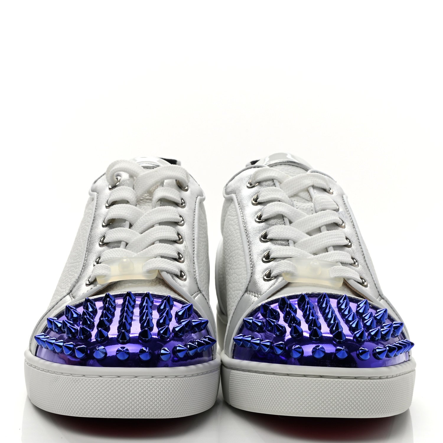 Christian Louboutin Calfskin Patent Mens Louis Junior Spikes Orlato Flat Sneakers 40 Version Multi 2 of 8