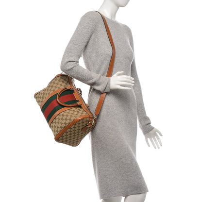 Gucci Monogram Vintage Web Medium Boston Tobacco 2 of 7