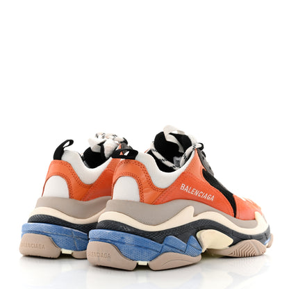 Balenciaga Mesh Nubuck Womens Triple S Sneakers 36 Orange Gris Black 4 of 8