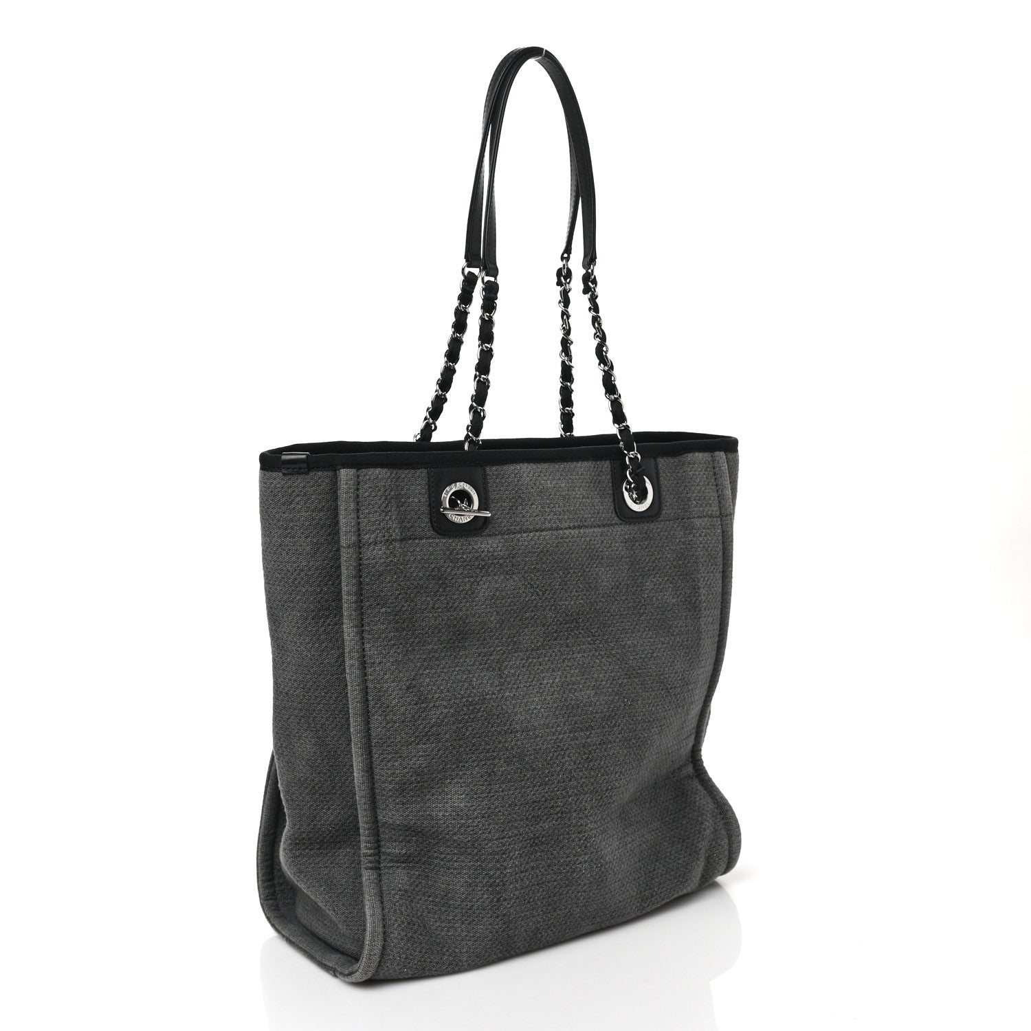 Chanel Canvas Mini Deauville Tote Dark Grey 4 of 11