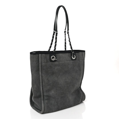 Chanel Canvas Mini Deauville Tote Dark Grey 4 of 11