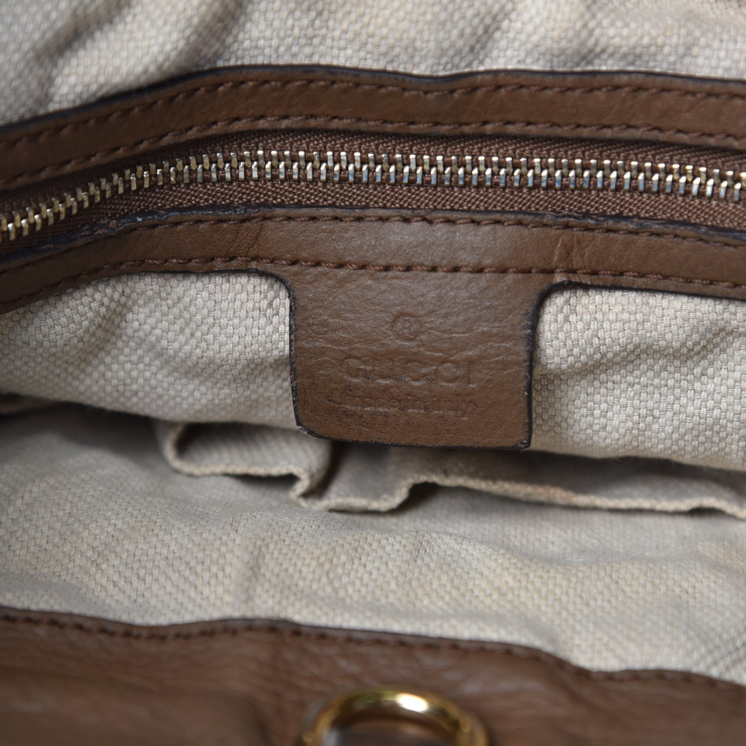 Gucci Pebbled Calfskin Medium Soho Chain Shoulder Bag Maple Brown 6 of 21