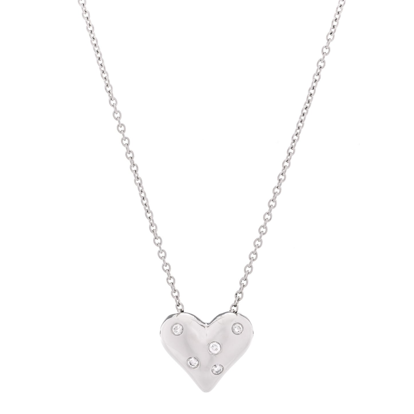 Platinum Diamond Etoile Heart Pendant Necklace