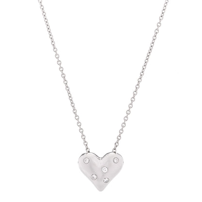 Tiffany Platinum Diamond Etoile Heart Pendant Necklace 1 of 7