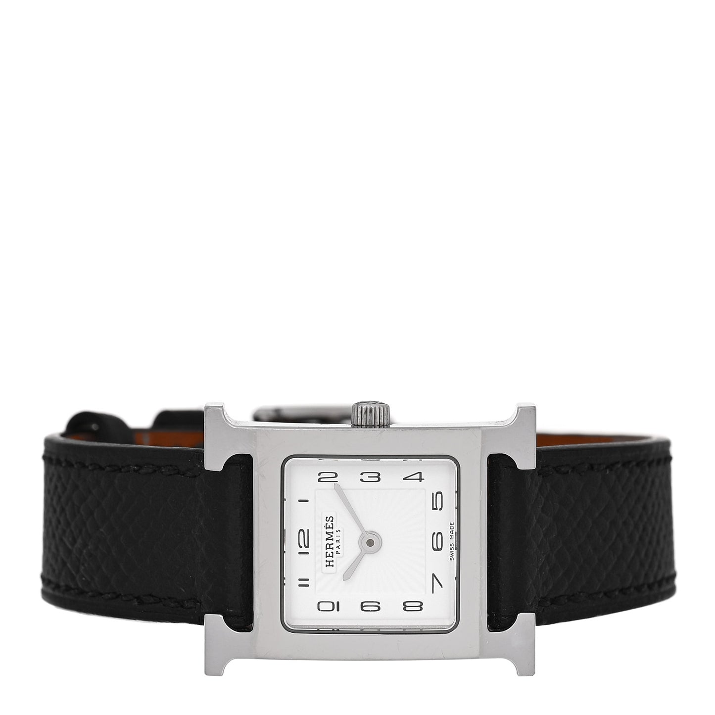 Stainless Steel Epsom 21mm Heure H Hour Quartz Watch Noir