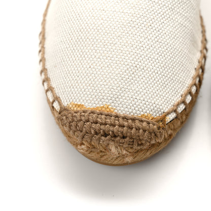 Saint Laurent Canvas Nappa Elba Light Logo Embroidered Espadrilles 36 Ecru 10 of 12