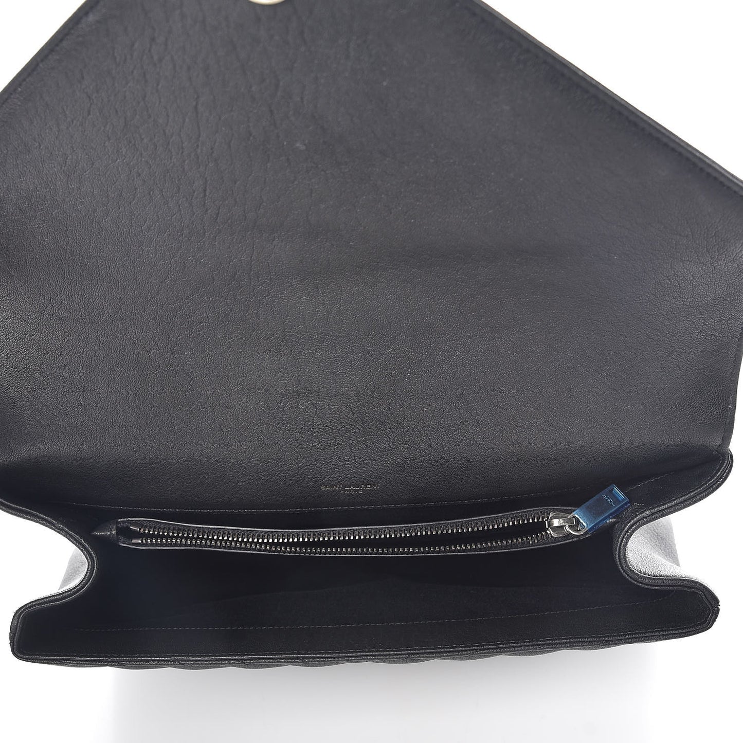 Sheepskin Matelasse Chevron Monogram Large College Satchel Black