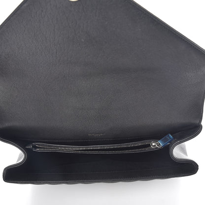 Saint Laurent Sheepskin Matelasse Chevron Monogram Large College Satchel Black 8 of 13