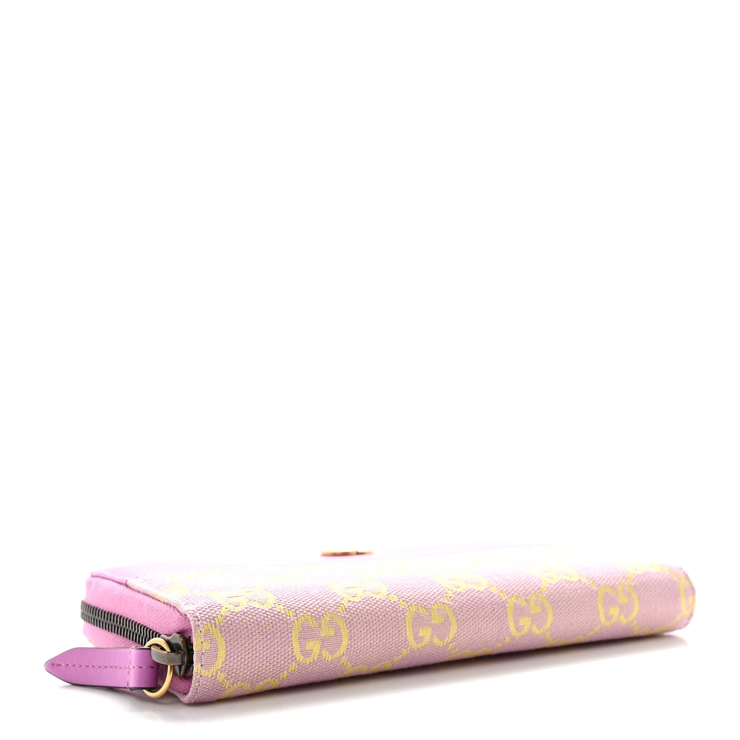 Calfskin GG Monogram GG Marmont Zip Around Wallet Lilac Yellow