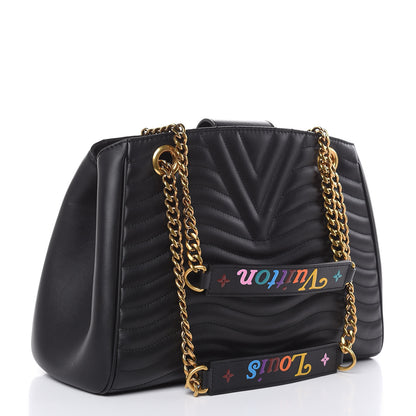Louis Vuitton Calfskin New Wave Chain Tote Black 3 of 11