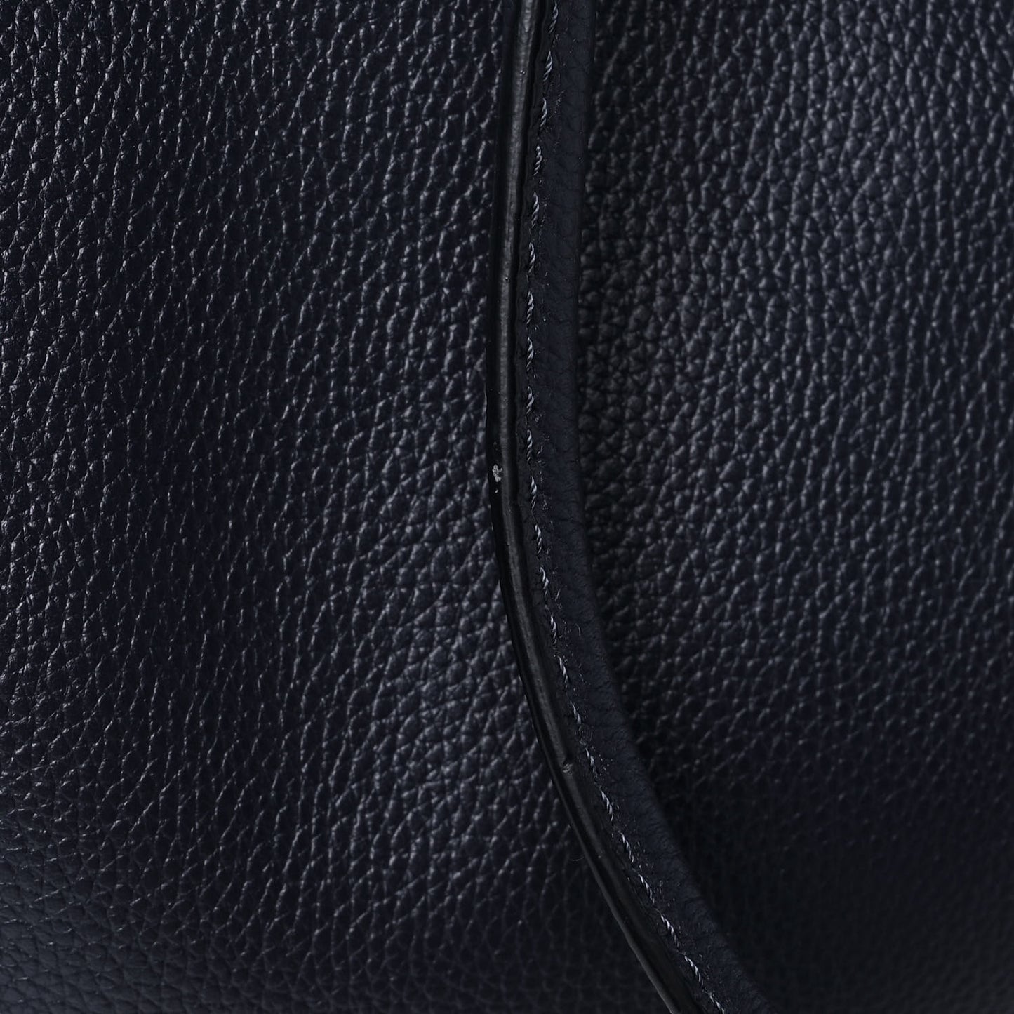Pebbled Calfskin Large Skull Padlock Zip Around Tote Navy