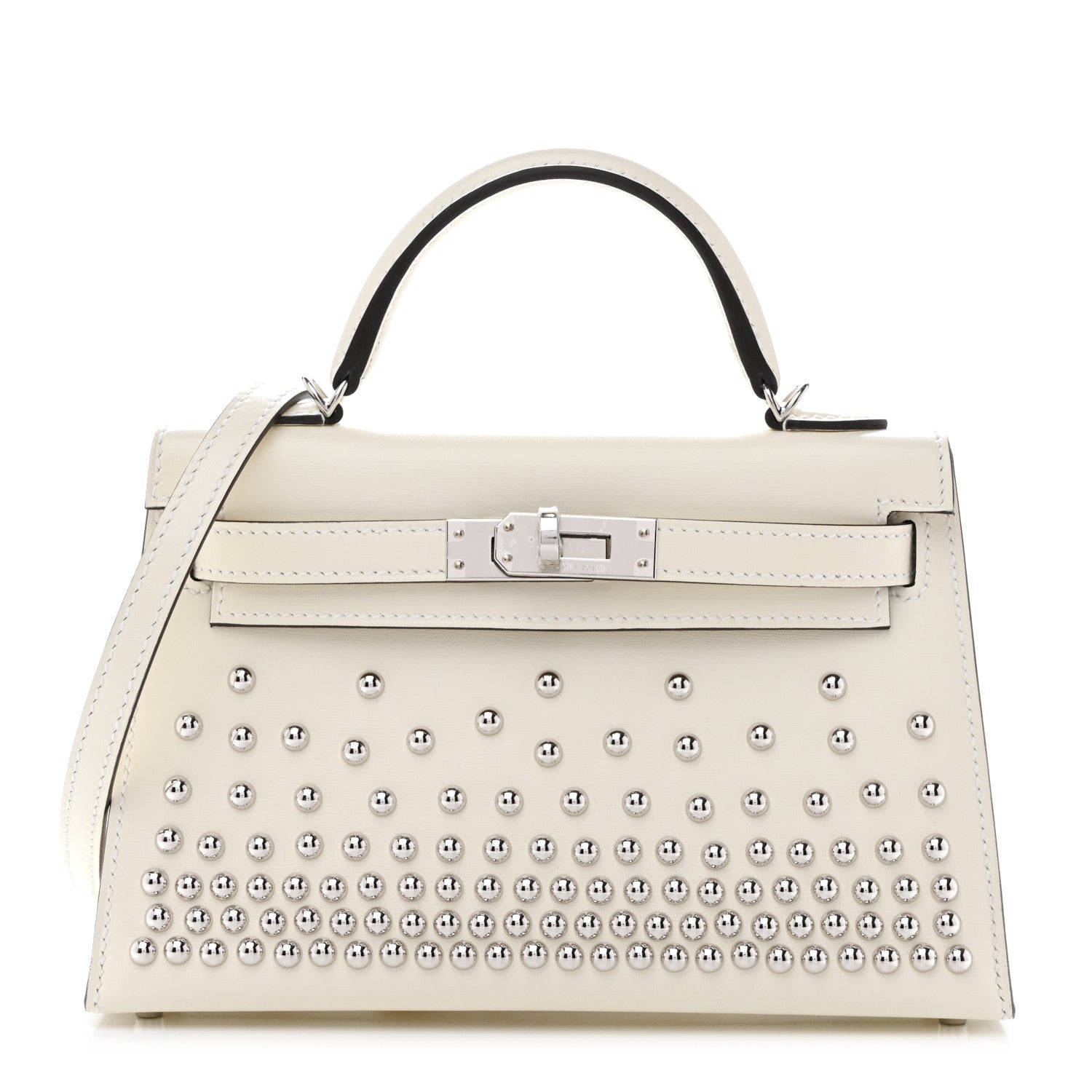 Hermes Box Studded Clouté Mini Kelly Sellier 20 Cream 1 of 9