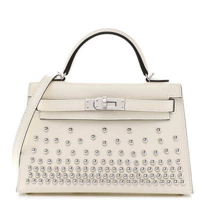 Hermes Box Studded Clouté Mini Kelly Sellier 20 Cream 1 of 9