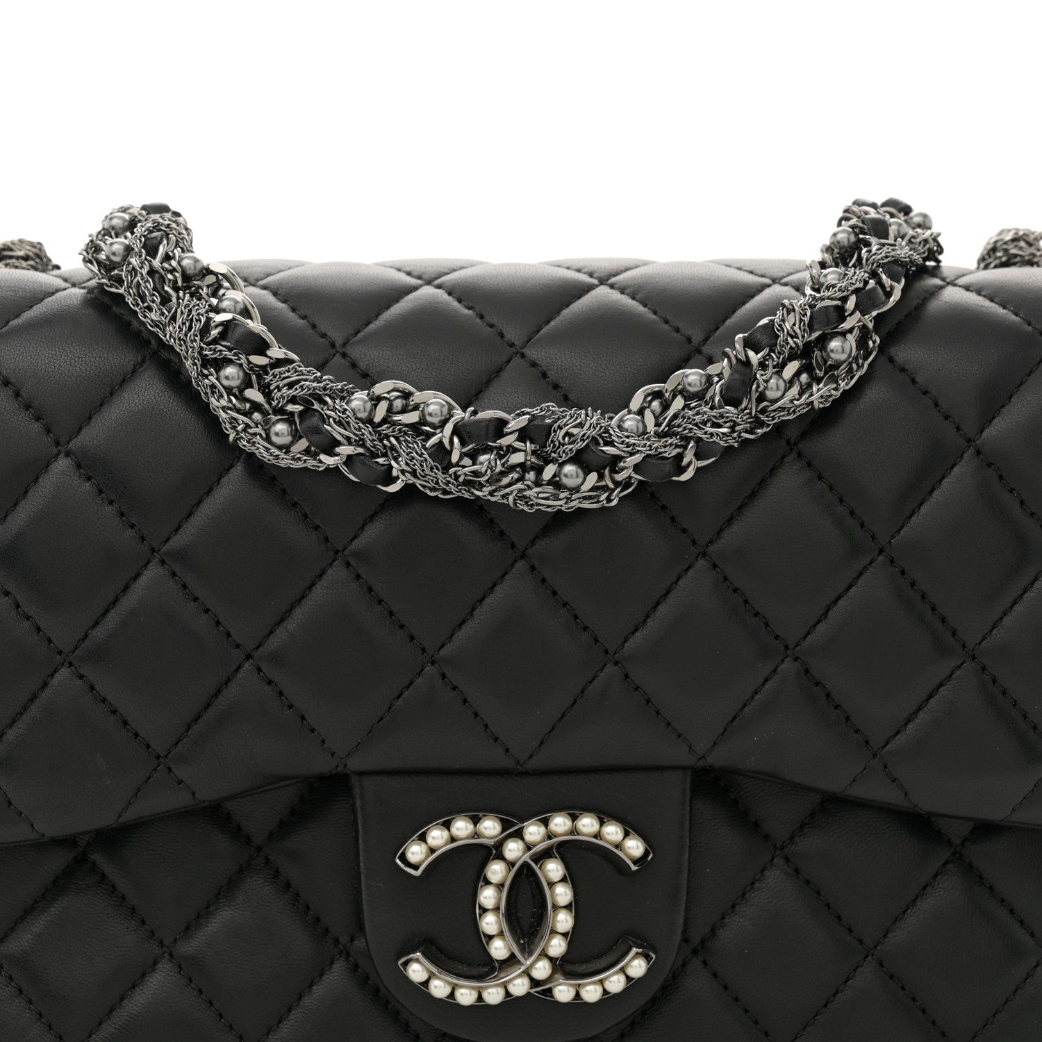 Chanel Lambskin Medium Westminster Pearl Flap Black 8 of 11