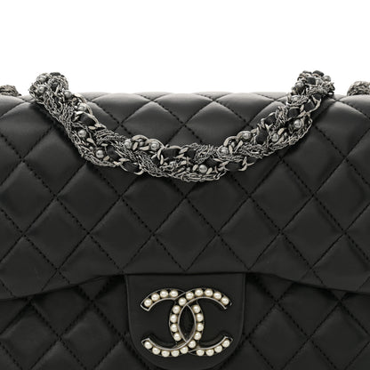 Chanel Lambskin Medium Westminster Pearl Flap Black 8 of 11
