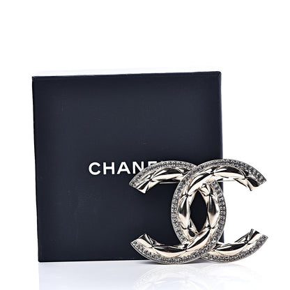 Chanel Baguette Crystal Quilted Vintage Allure CC Brooch Gold 4 of 4