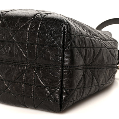Christian Dior Crinkled Calfskin Macrocannage Small Toujours Vertical Tote Black 10 of 10