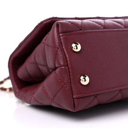 Chanel Caviar Quilted Extra Mini Coco Handle Flap Burgundy 8 of 9