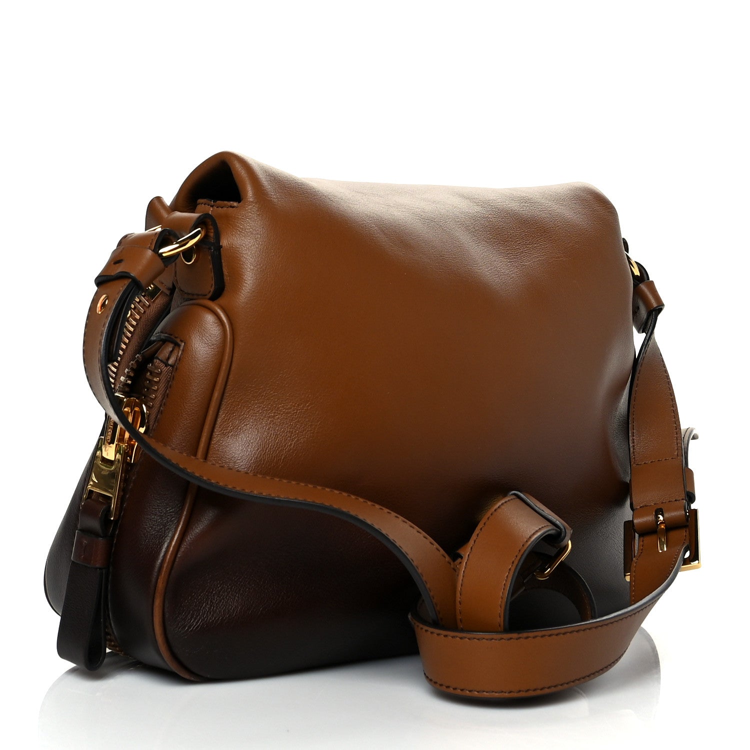 Tom Ford Grained Calfskin Medium Shaded Jennifer Crossbody Bag Brown 2 of 11