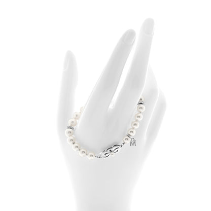 Mikimoto 18K White Gold Diamond Akoya Cultured Pearl 7mm Strand Bracelet 2 of 5