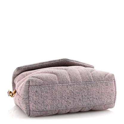 Saint Laurent Denim Y Quilted Monogram Toy Loulou Crossbody Bag Bleached Lilac 4 of 9
