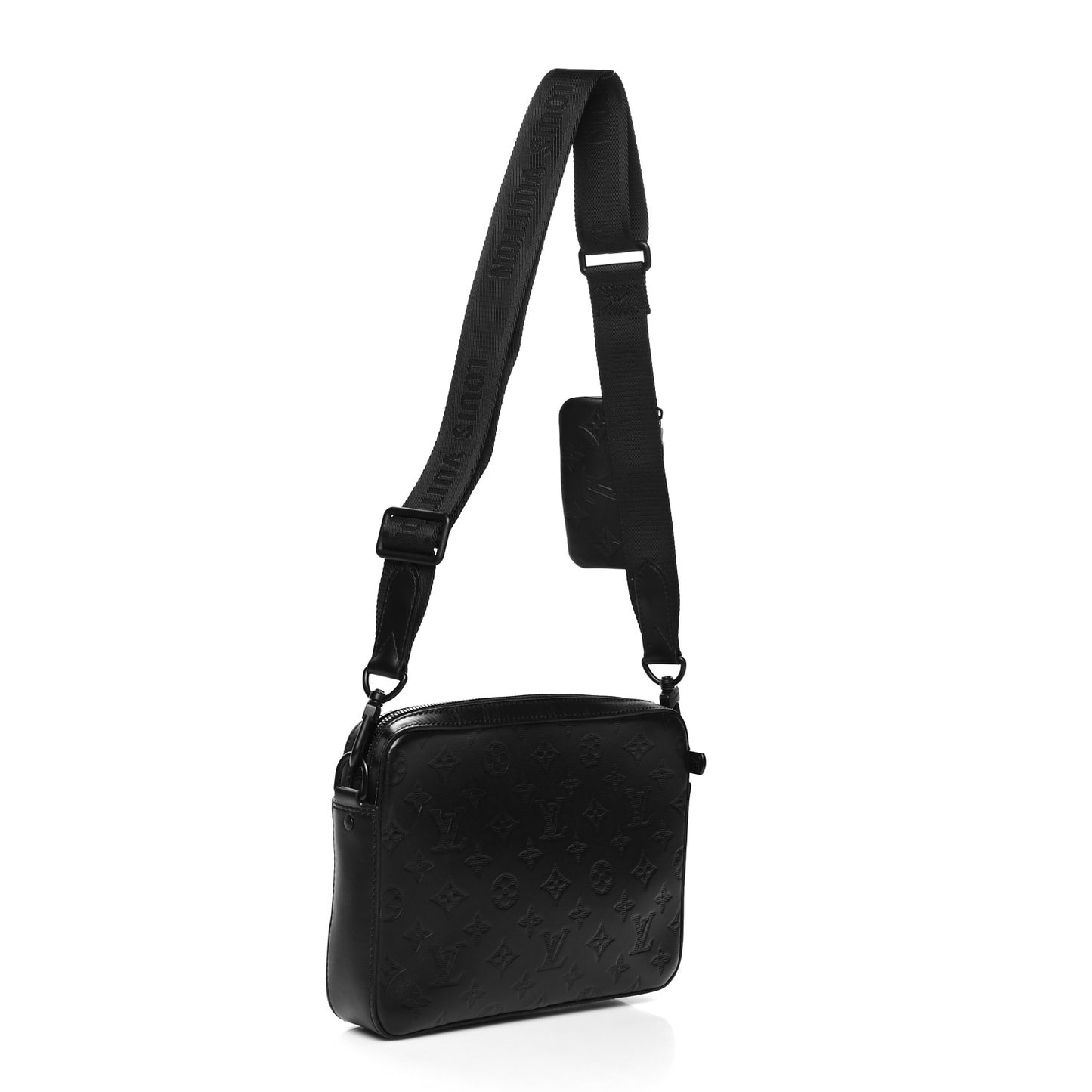 Calfskin Monogram Shadow Duo Messenger Black