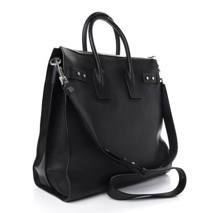 Saint Laurent Grained Calfskin Sac De Jour Souple North South Tote Black 3 of 8