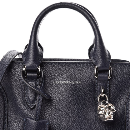 Alexander McQueen Pebbled Calfskin Mini Padlock Navy 8 of 11